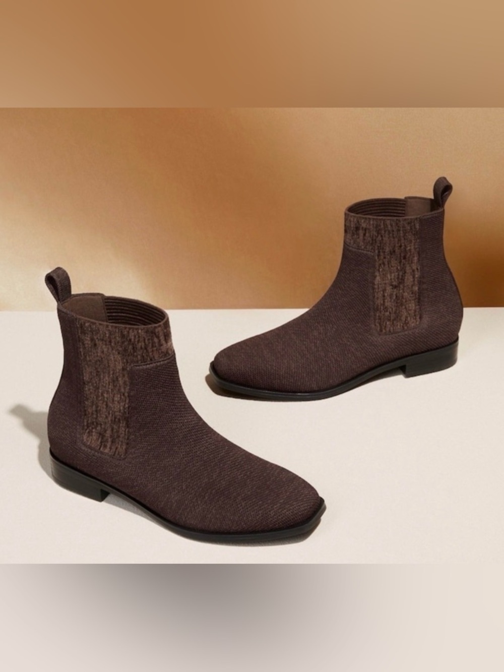 VIVAIA Knit brown Chelsea Ankle Boots in Dark Brown waterproof 39